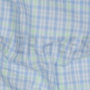 COTTON SEERSUCKER NEON CHECKS LIGHT BLUE / GREEN (thumbnail) #2