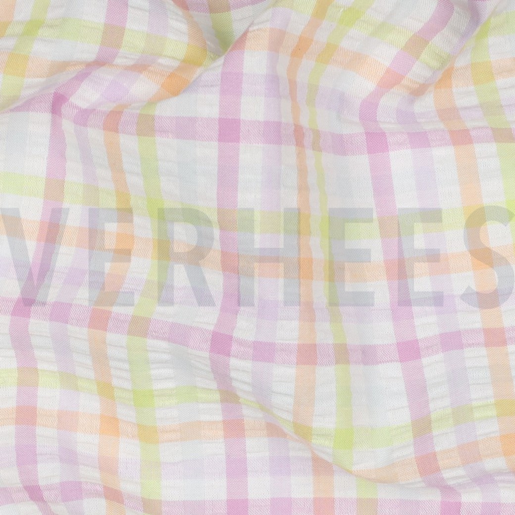 COTTON SEERSUCKER YARN DYED CHECKS MULTICOLOUR #2