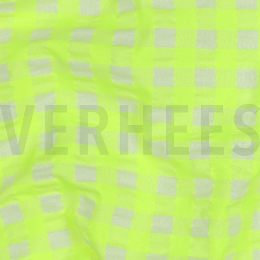 COTTON YARN DYED NEON CHECKS YELLOW #2