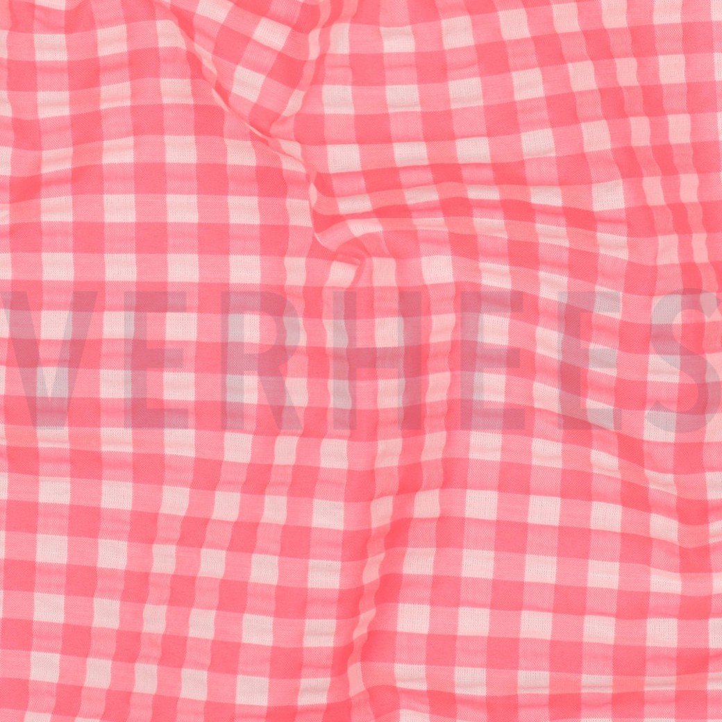 COTTON YARN DYED NEON CHECKS PINK #2