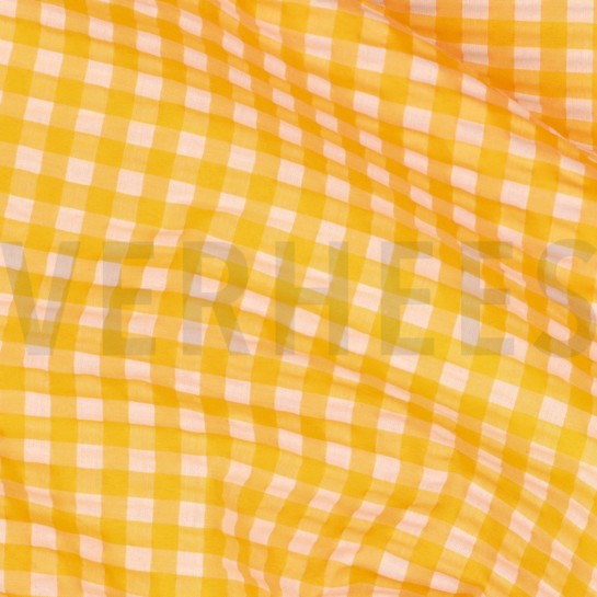 KATOEN GARENGEVERFD NEON RUITEN ORANJE #7