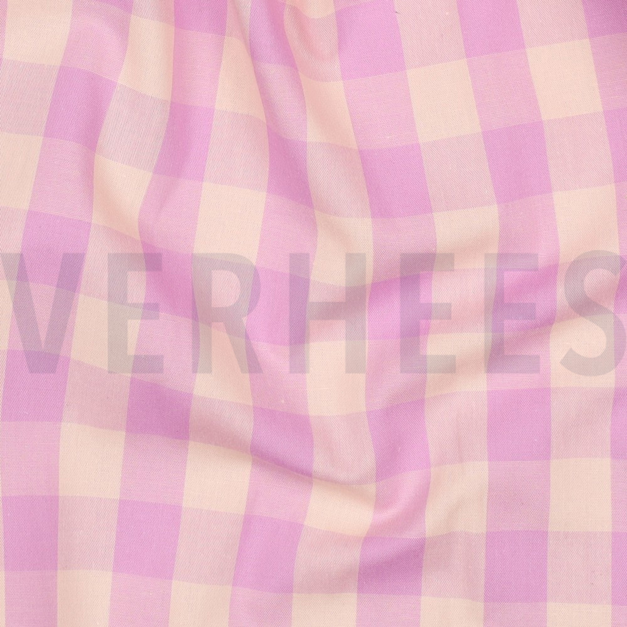 COTTON YARN DYED CHECKS LILAC / LIGHT ORANGE (high resolution) #2