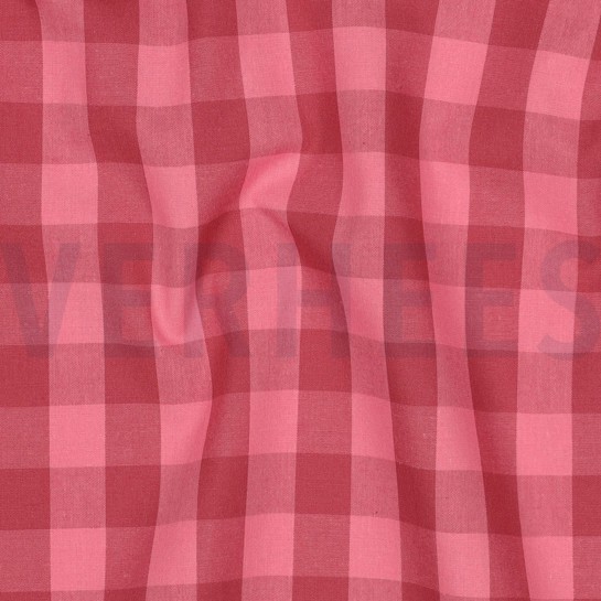 COTTON YARN DYED CHECKS MAUVE/ BORDEAUX #7