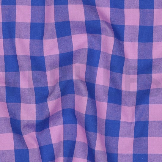 COTTON YARN DYED CHECKS LAVENDER/ BLUE #7
