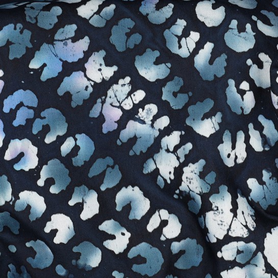 HANDGEMAAKTE BATIK VISCOSE MARINEBLAUW #7
