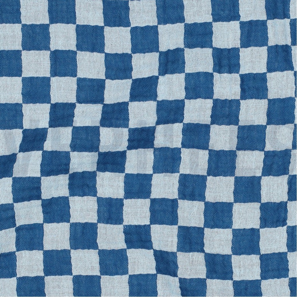 DOUBLE GAUZE DOUBLE SIDED CHECKS BLUE #2