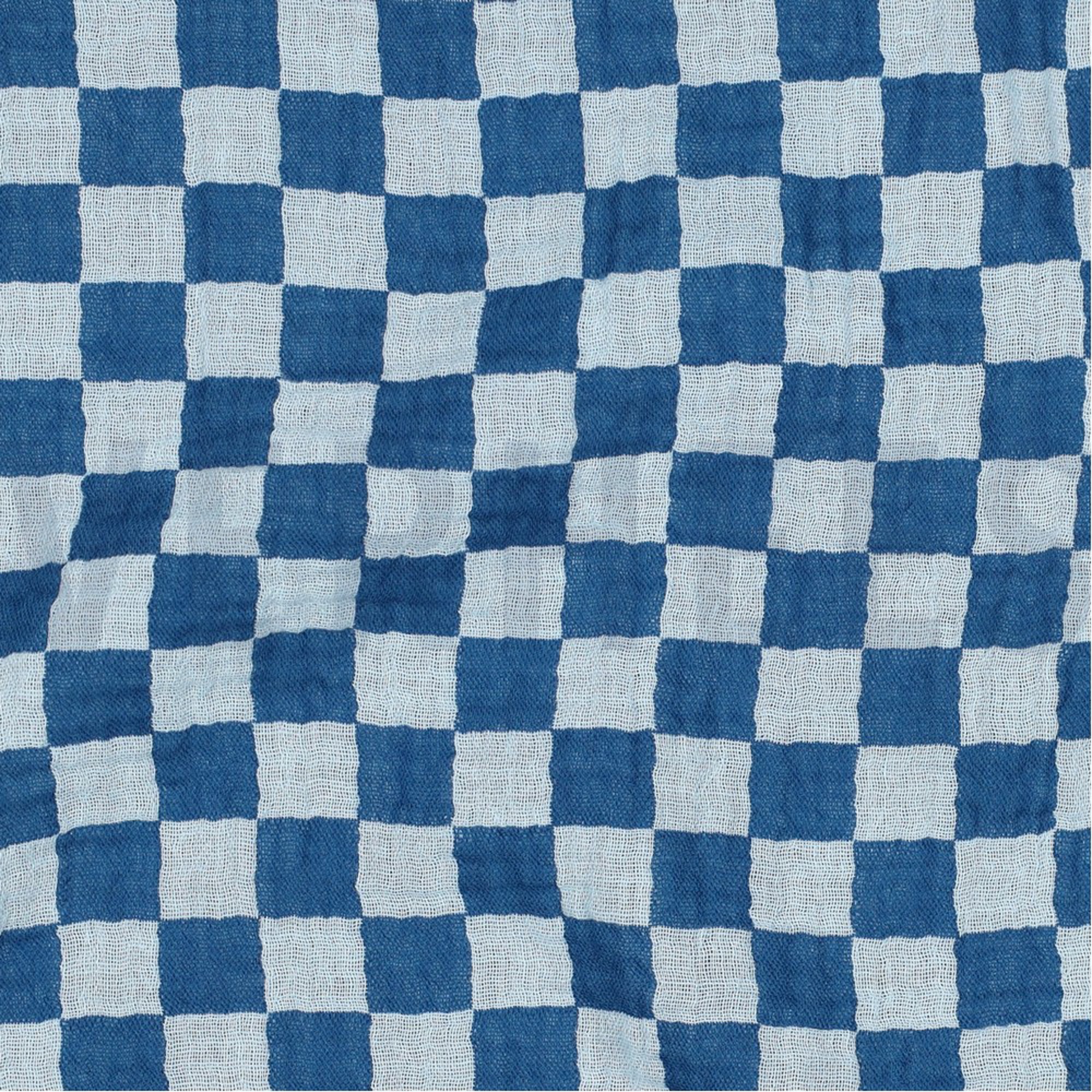DOUBLE GAUZE DOUBLE SIDED CHECKS BLUE (high resolution) #2