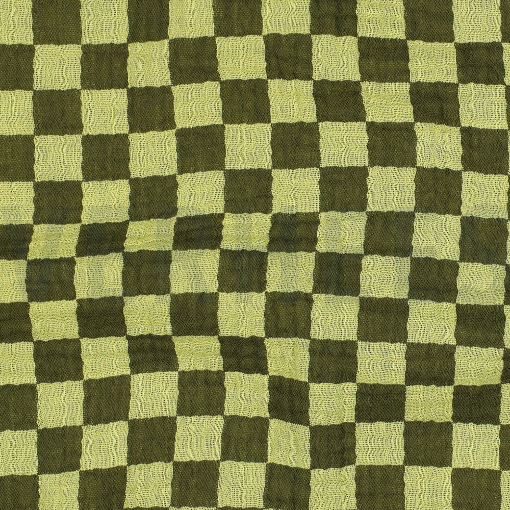 DOUBLE GAUZE DOUBLE SIDED CHECKS GREEN #2