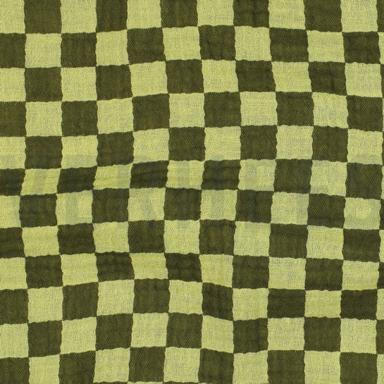 MUSSELIN DOPPELSEITIG KAROS GRÜN #7