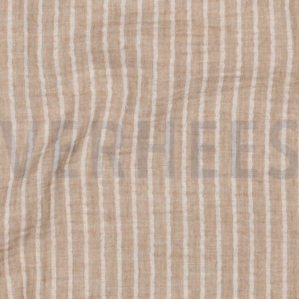 DOUBLE GAUZE YARN DYED STRIPES TAUPE #2