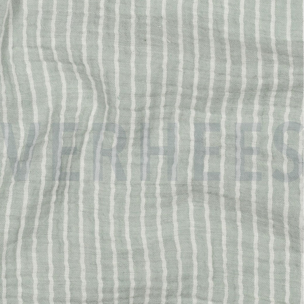 DOUBLE GAUZE YARN DYED STRIPES OLD GREEN #2