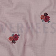 DOUBLE GAUZE EMBROIDERY FLOWERS SOFT ROSE (thumbnail) #2