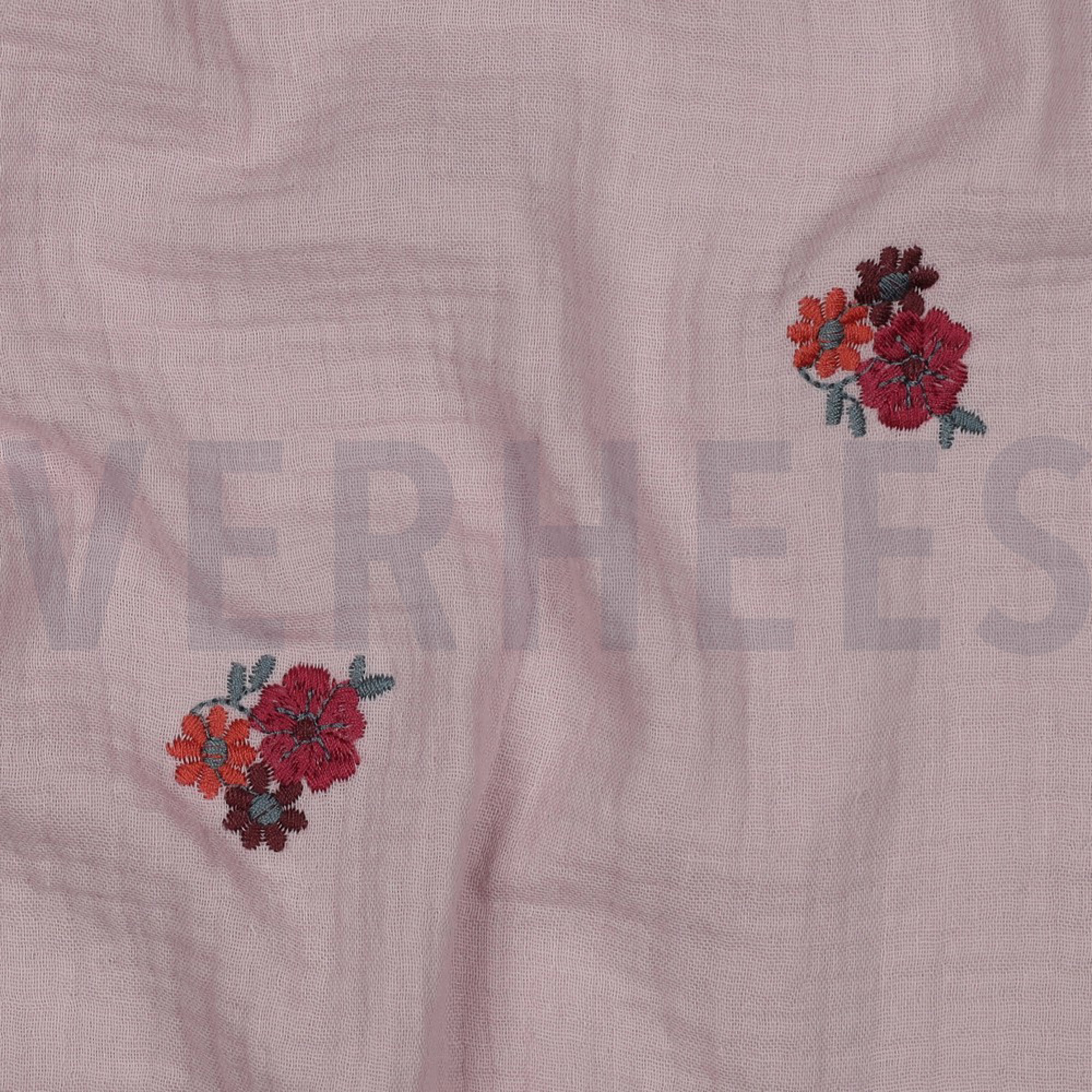 DOUBLE GAUZE EMBROIDERY FLOWERS SOFT ROSE (high resolution) #2