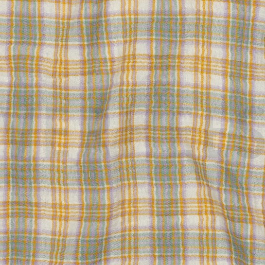 DOUBLE GAZE DE COTON CARREAUX TEINT FIL MULTICOLORE #7