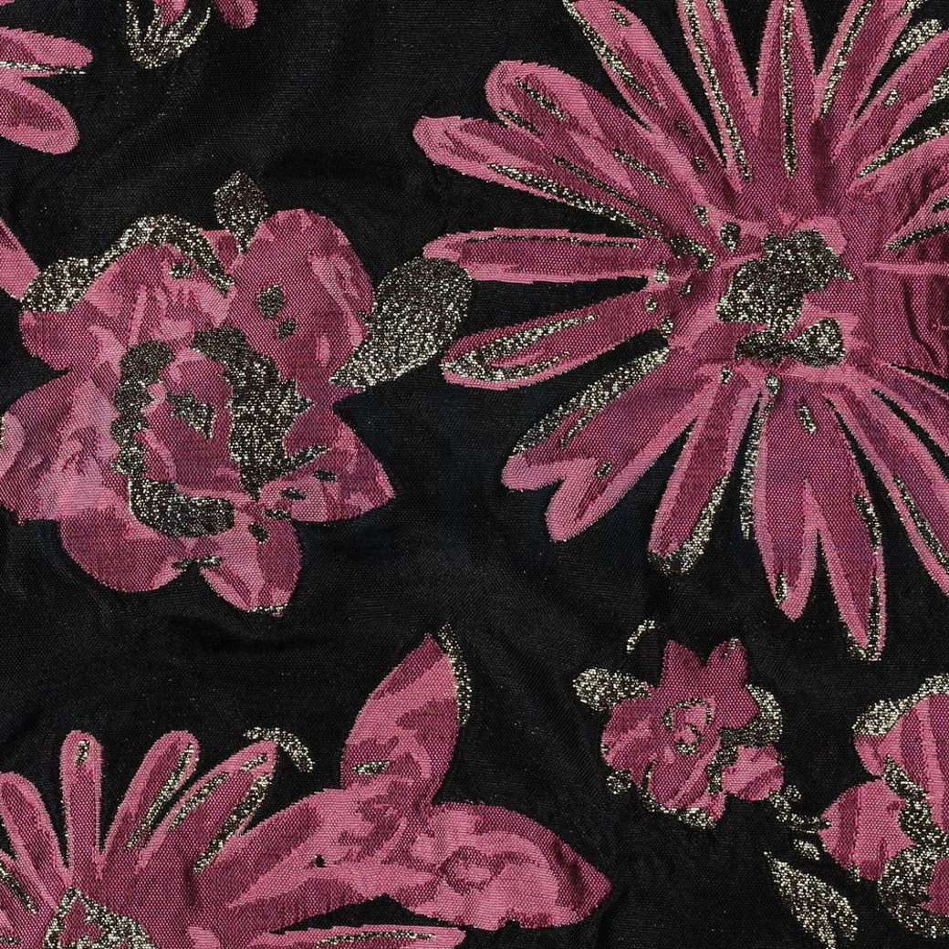 JACQUARD FLOWERS BLACK / PINK #2