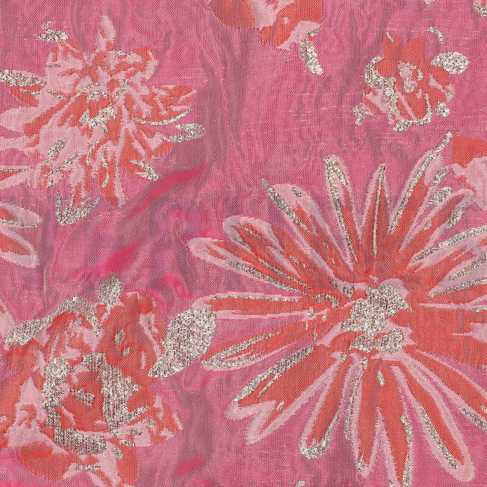 JACQUARD FLOWERS PINK / ORANGE (high resolution) #2