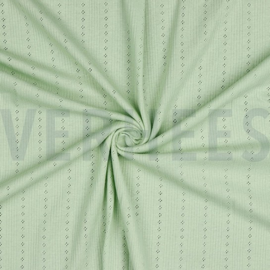 FEINSTRICKJERSEY AJOUR SANFTGRÜN #7