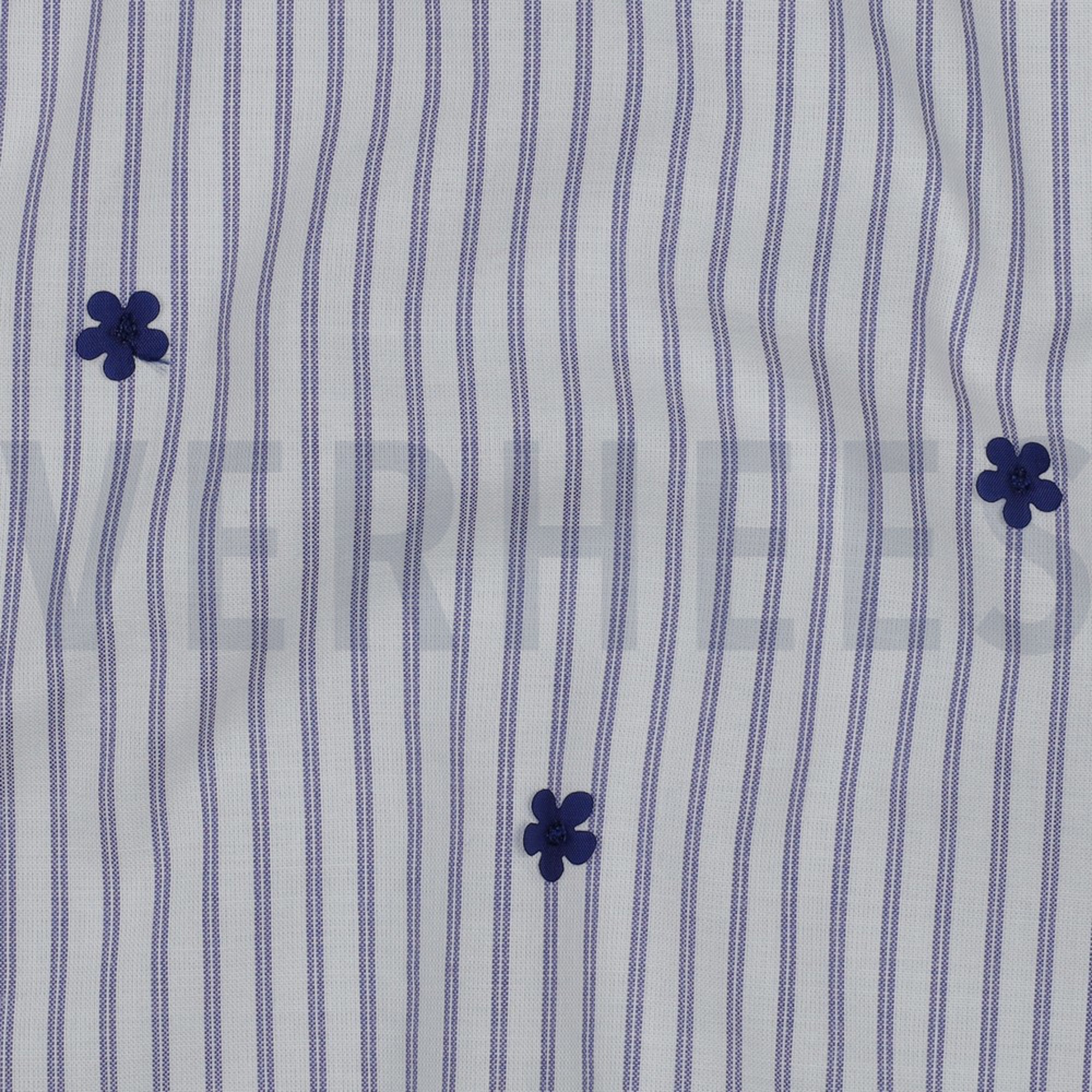 COTTON STRIPE FLOWERS DARK COBALT (high resolution) #2