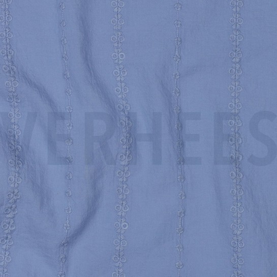 COTTON VOILE EMBROIDERY STRIPES LAVENDER #7