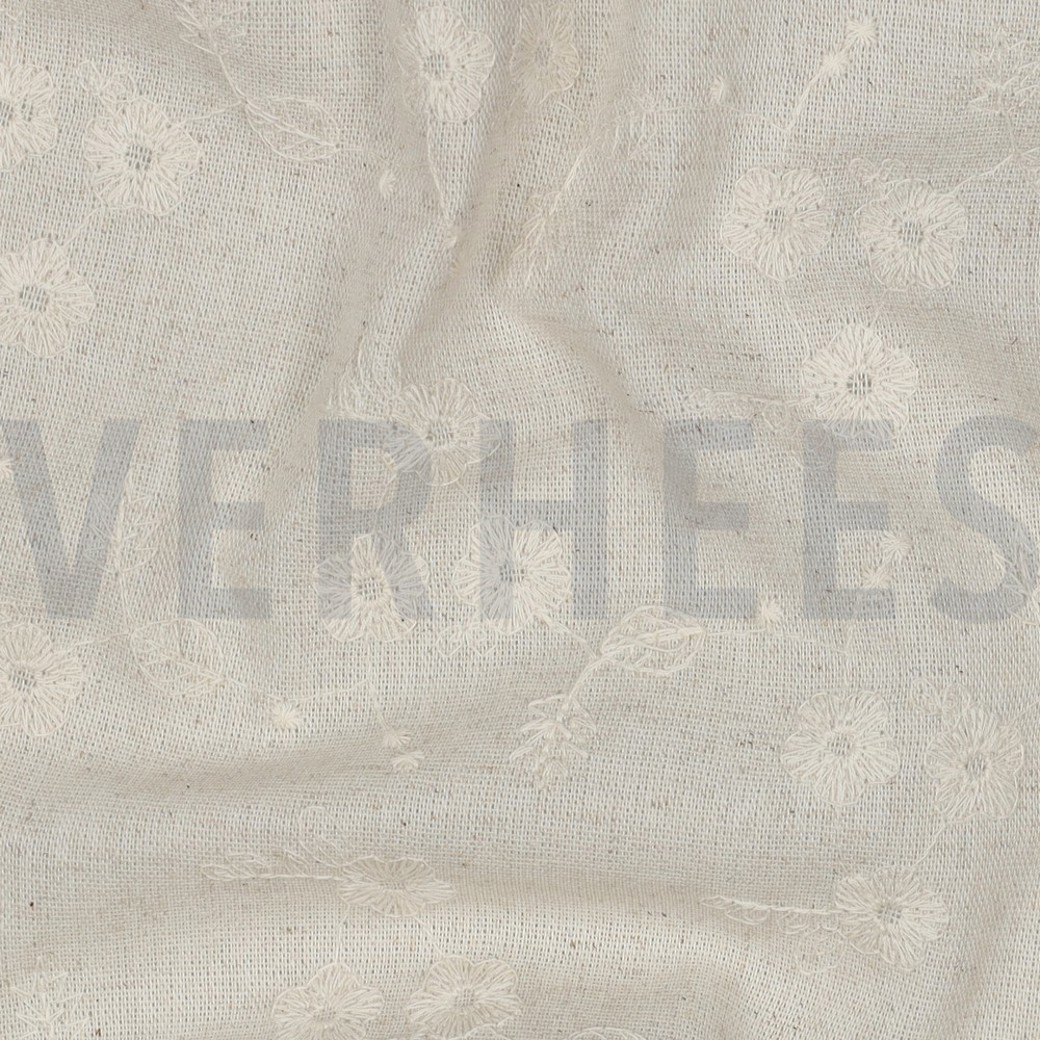 LINEN EMBROIDERY FLOWERS NATURAL #2