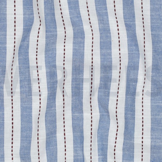 BAUMWOLLE GARNGEFÄRBT STREIFEN BLAU #7
