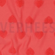 COTTON TOWELING KNIT HEARTS CORAL (thumbnail) #2