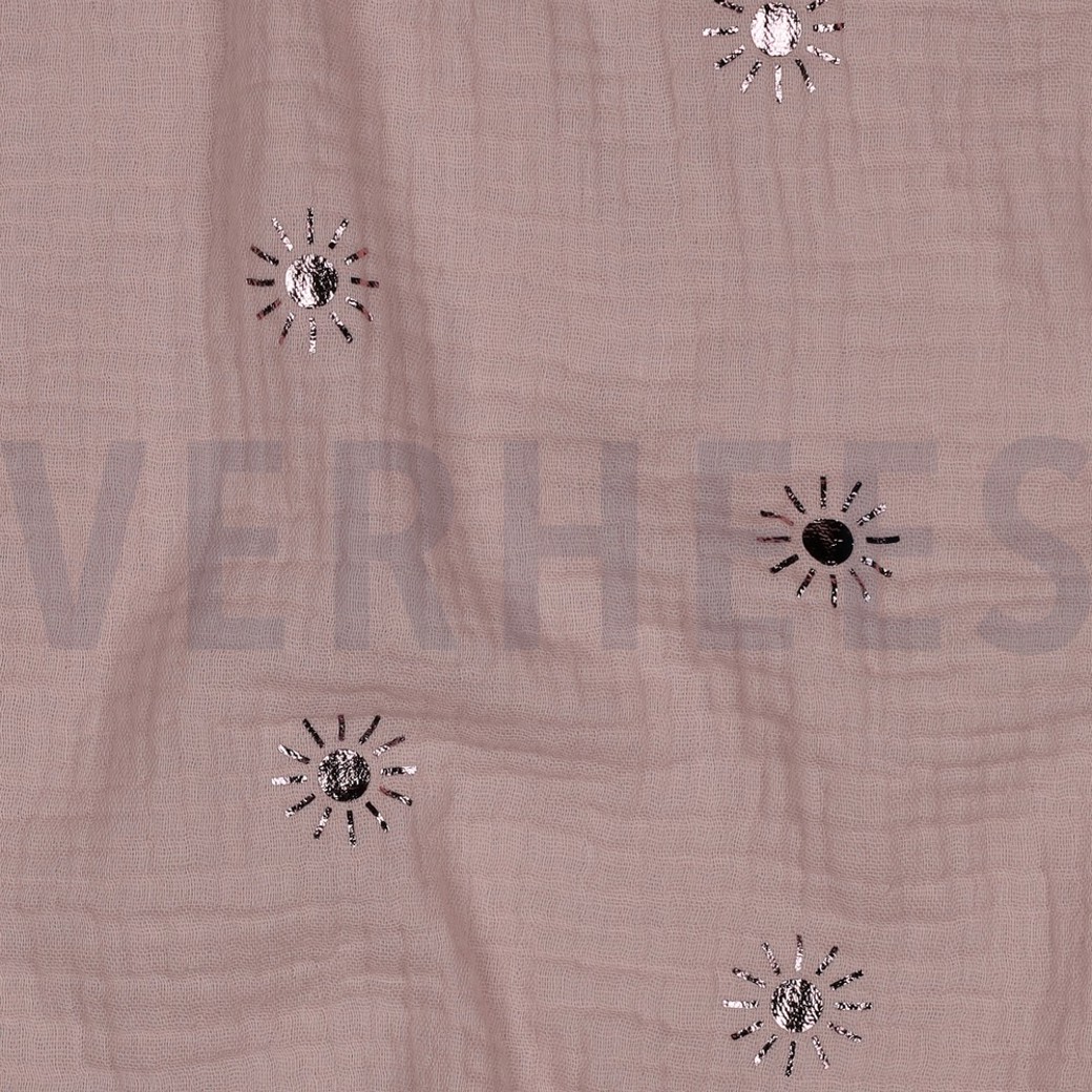 DOUBLE GAUZE FOIL SUNNY SOFT ROSE #2