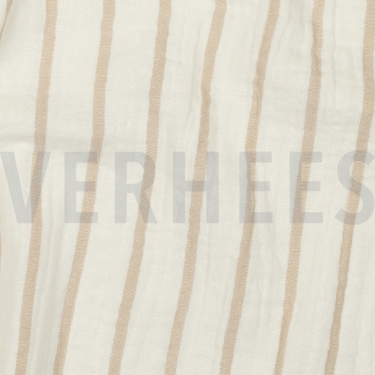 MUSSELIN GARNGEFÄRBT STREIFEN BEIGE #7