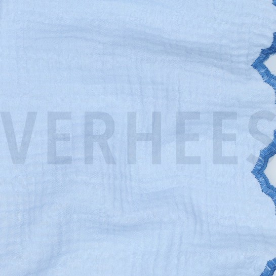 DOUBLE GAUZE TWO-SIDE SCALLOP LIGHT BLUE #7