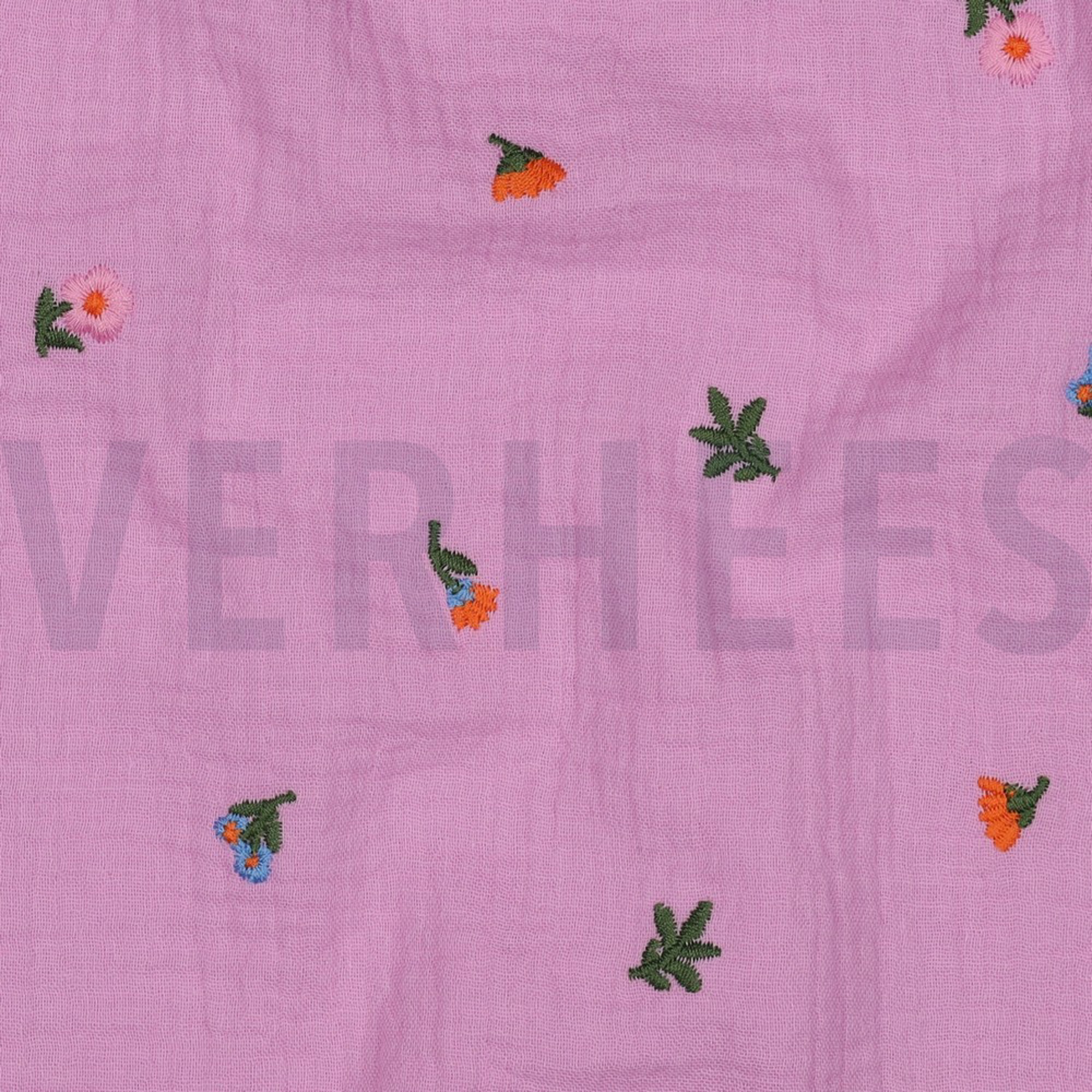 DOUBLE GAUZE EMBROIDERY FLOWERS LIGHT PINK (high resolution) #2