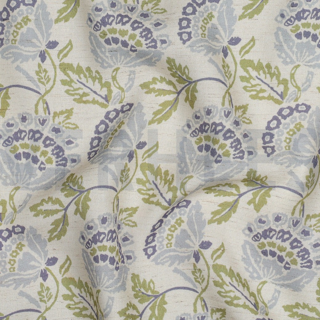 LINEN VISCOSE DIGITAL FLOWERS ECRU #2