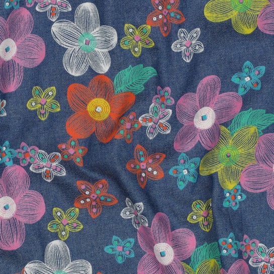 DENIM 4,5OZ FLOWERS JEANS #7