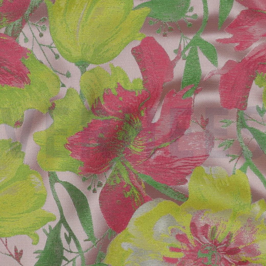 JACQUARD FLOWERS PINK / YELLOW #2