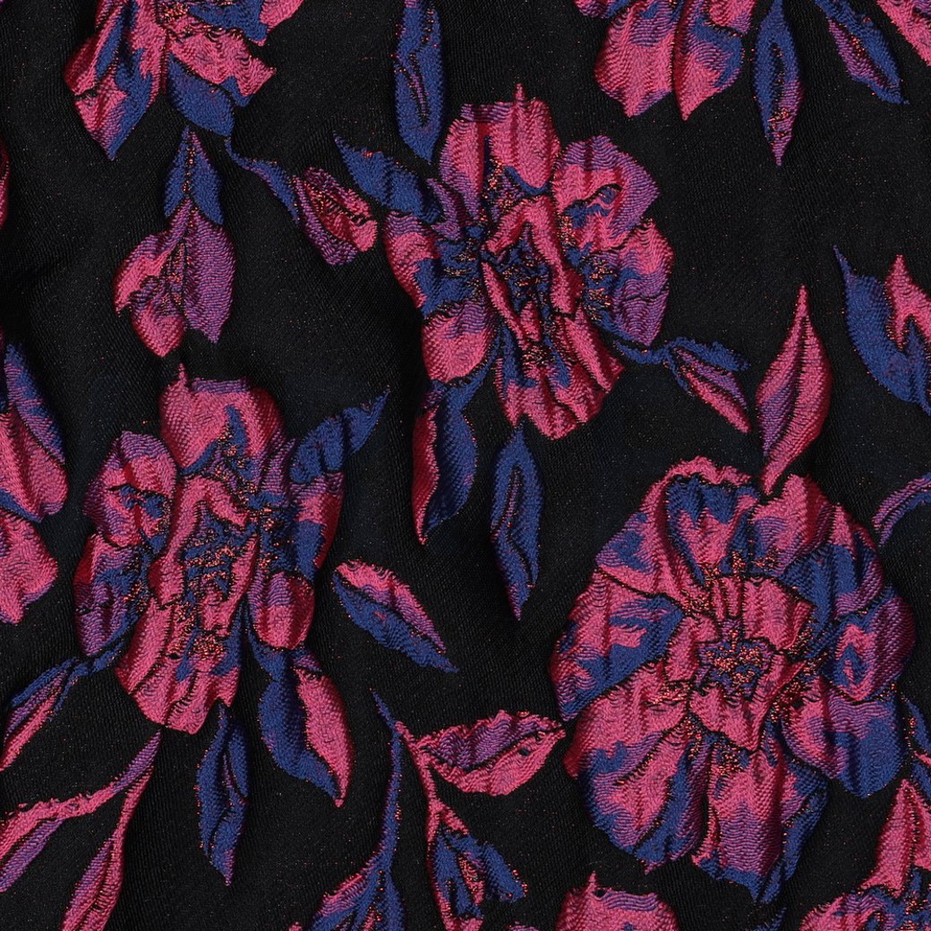 JACQUARD FLOWERS BLACK / FUCHSIA #2