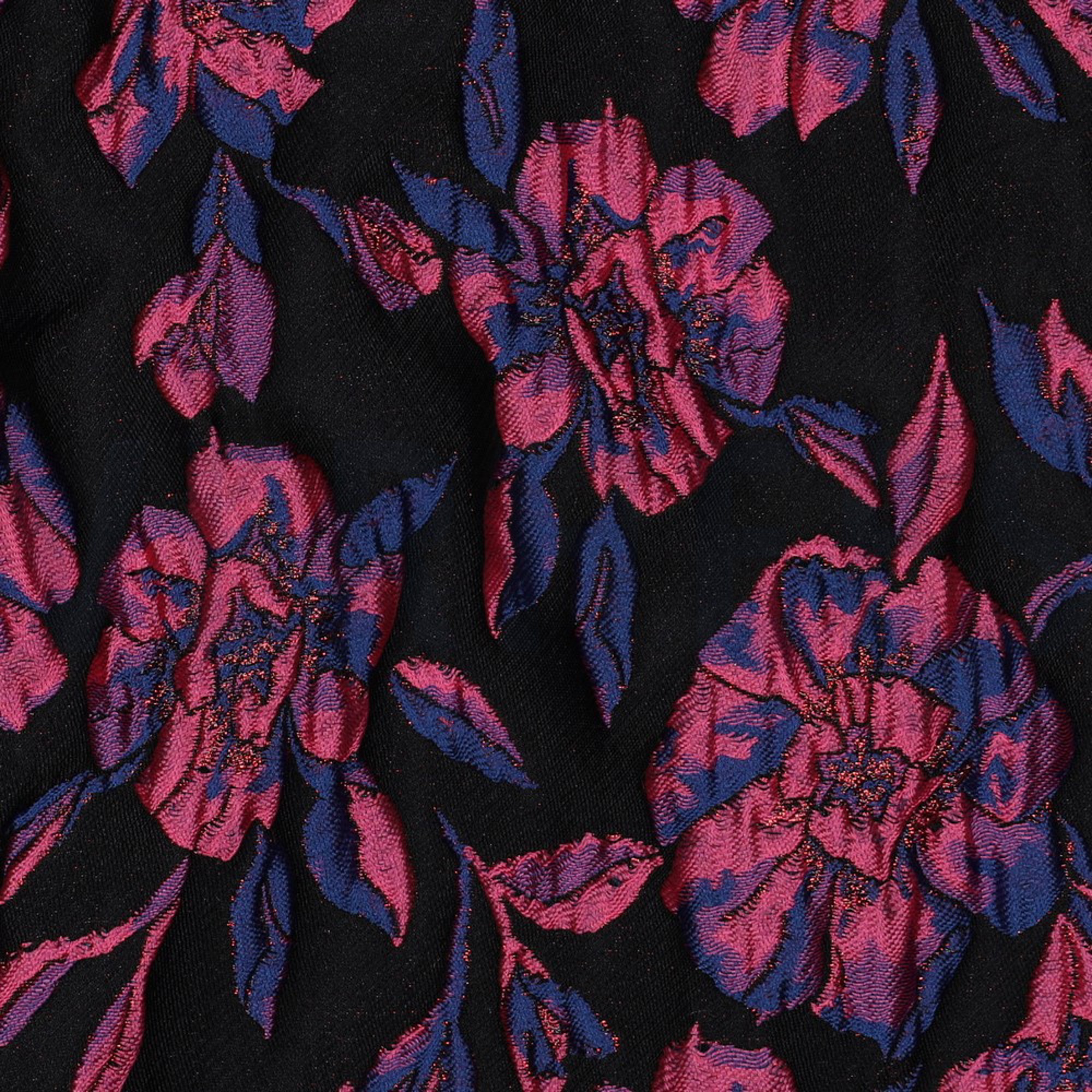 JACQUARD FLOWERS BLACK / FUCHSIA (high resolution) #2