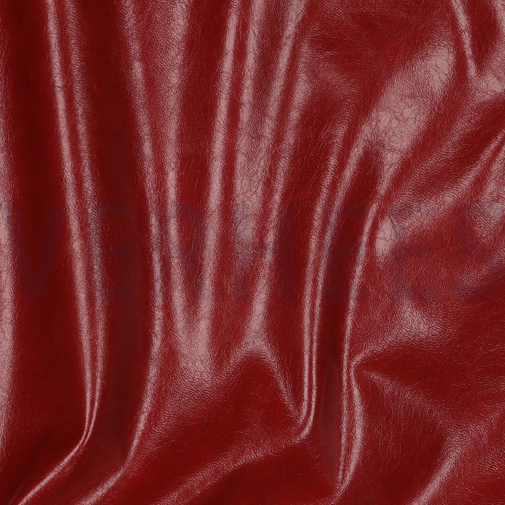 FAUX LEATHER SHINY STRETCH RUBY RED #2
