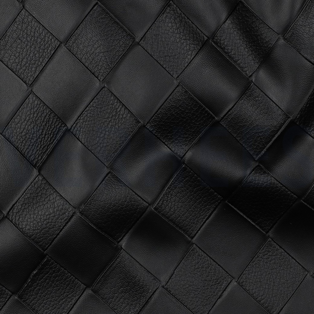 FAUX LEATHER WOVEN BLACK #2
