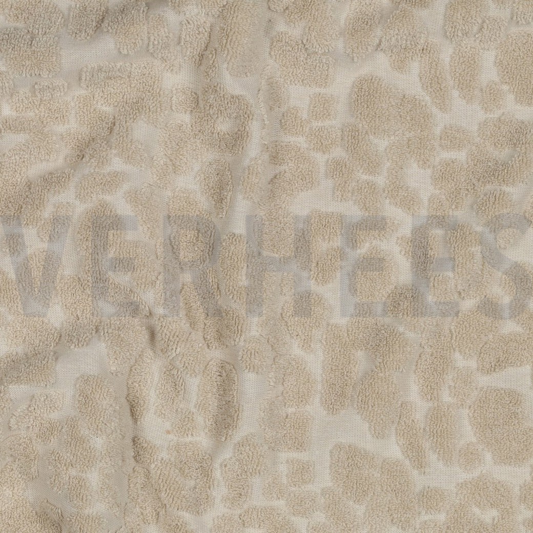 COTTON TOWELING KNIT ANIMAL SKIN SAND #2