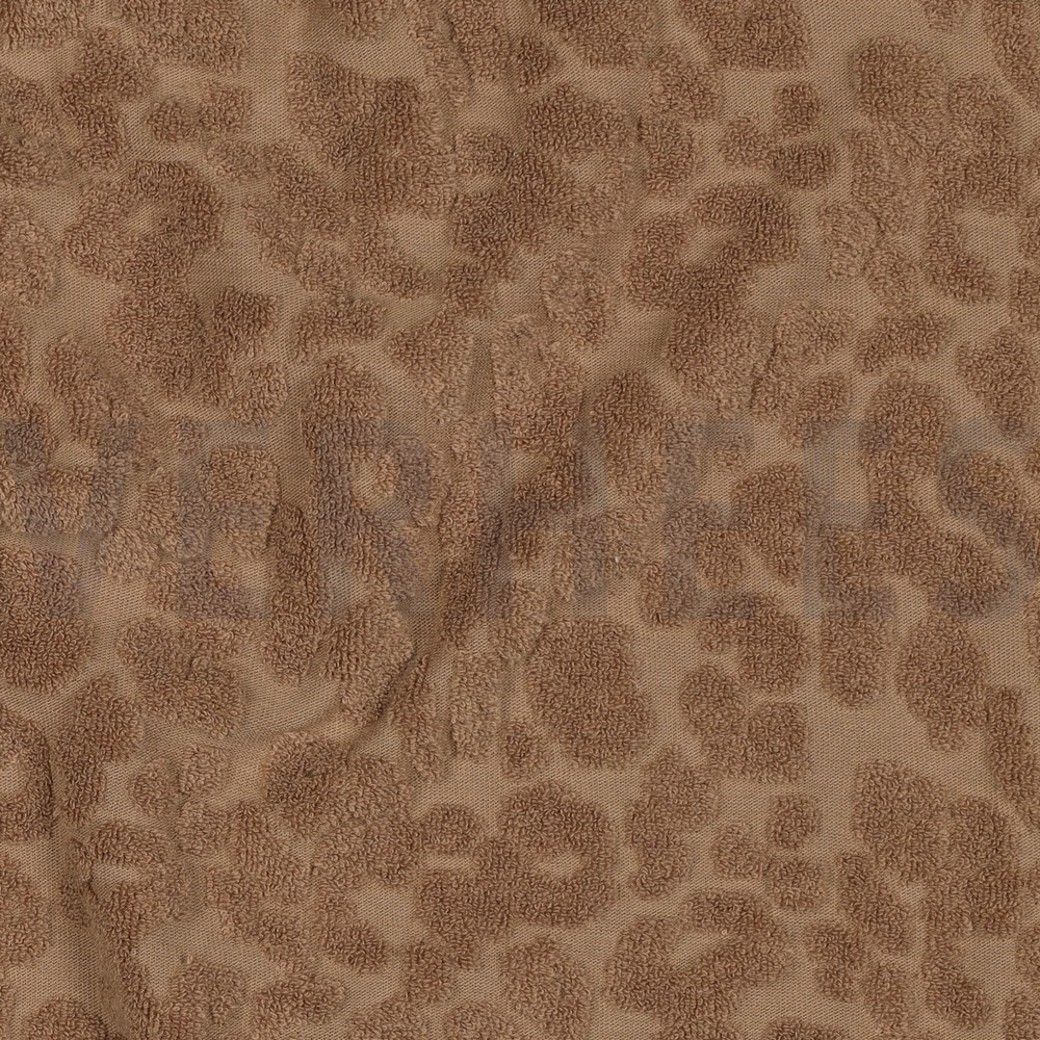 COTTON TOWELING KNIT ANIMAL SKIN BROWN #2