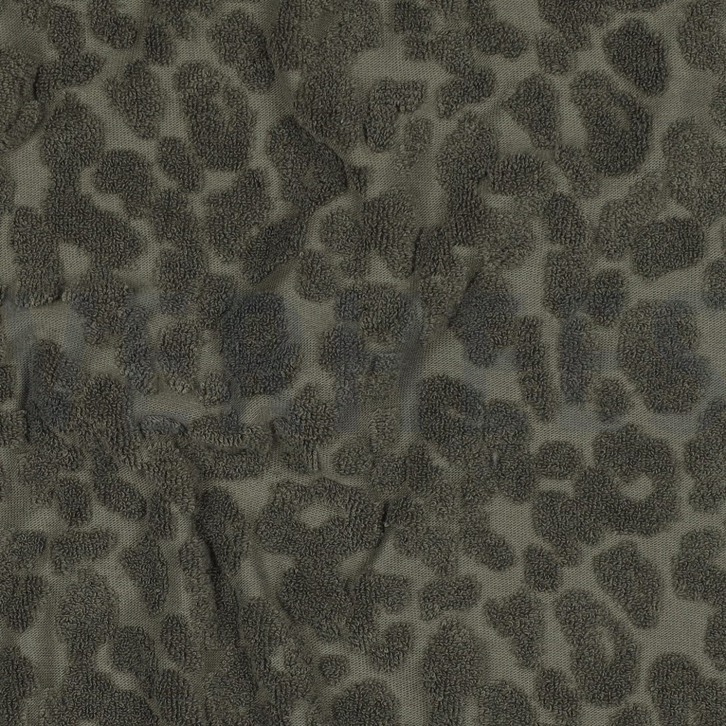 COTTON TOWELING KNIT ANIMAL SKIN DARK GREEN #2