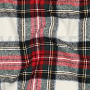 COTTON YARN DYED BRUSHED CHECKS ECRU/RED (thumbnail) #2
