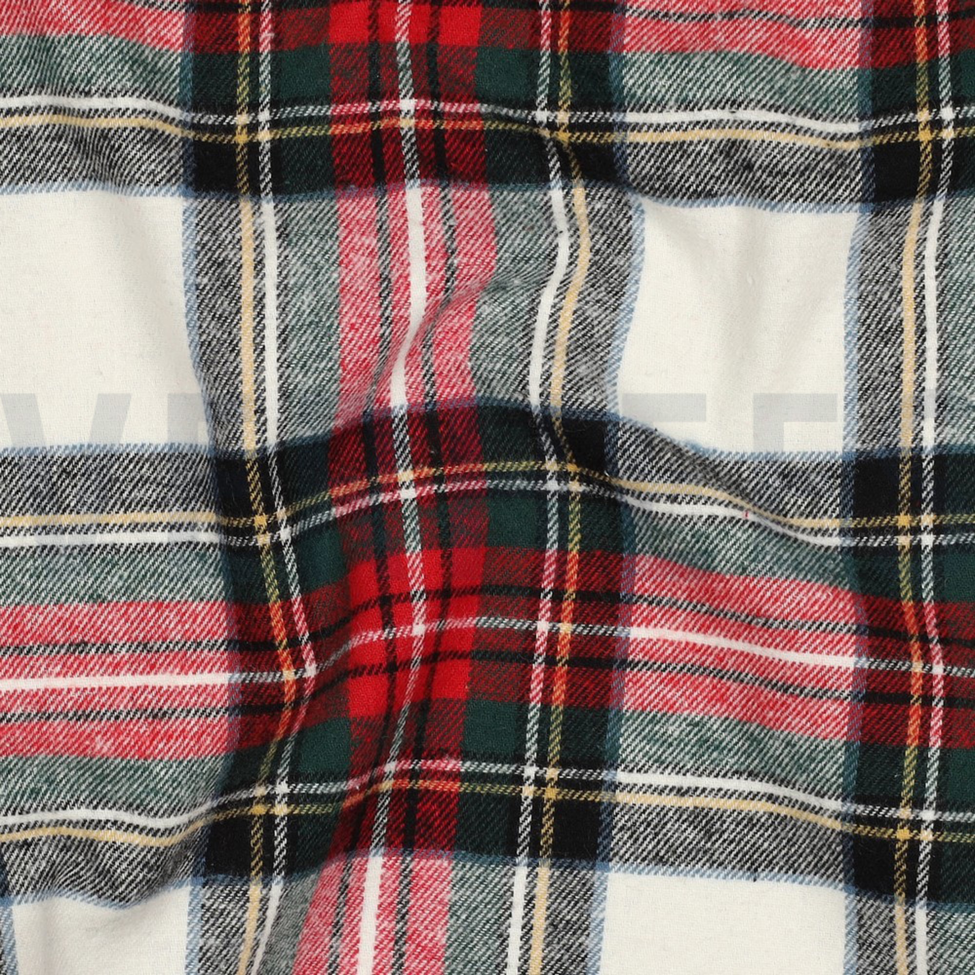 COTTON YARN DYED BRUSHED CHECKS ECRU/RED (high resolution) #2