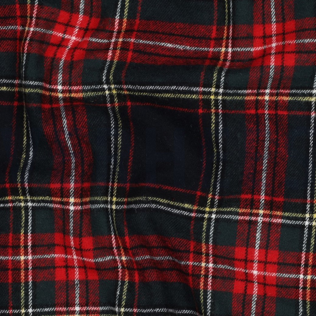 COTTON YARN DYED BRUSHED CHECKS NAVY/RED #2