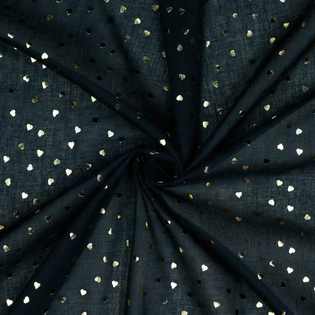 COTTON FOIL HEARTS NAVY #2