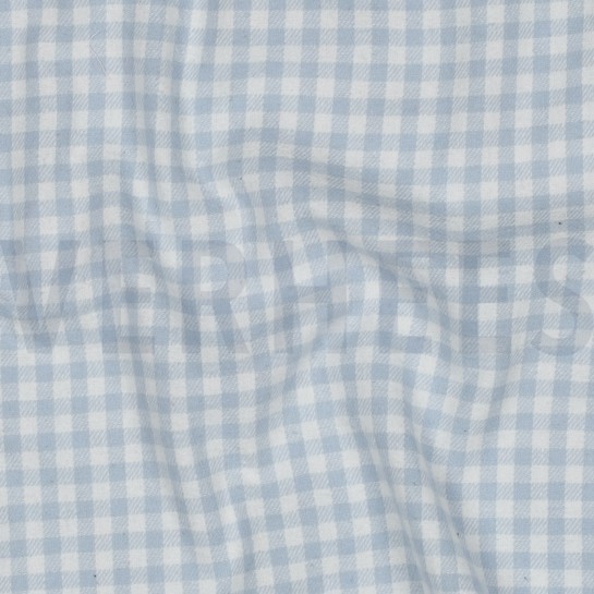 KATOEN GARENGEVERFD GEBORSTELDE RUITEN LICHTBLAUW #7