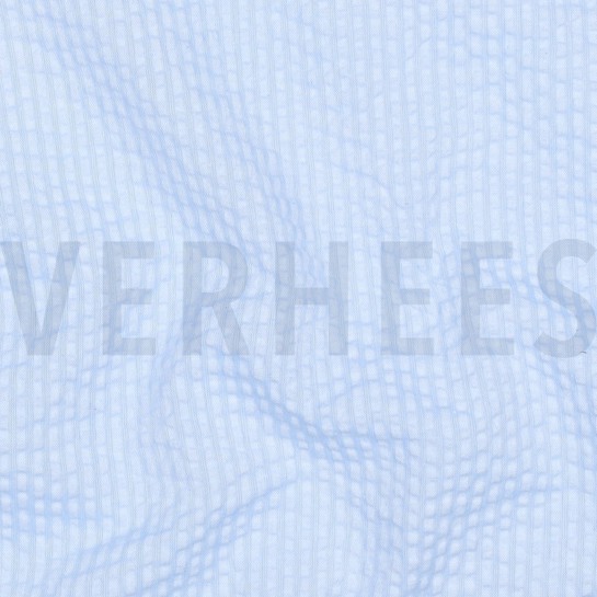 KATOEN SEERSUCKER GARENGEVERFD STREPEN BLAUW #7