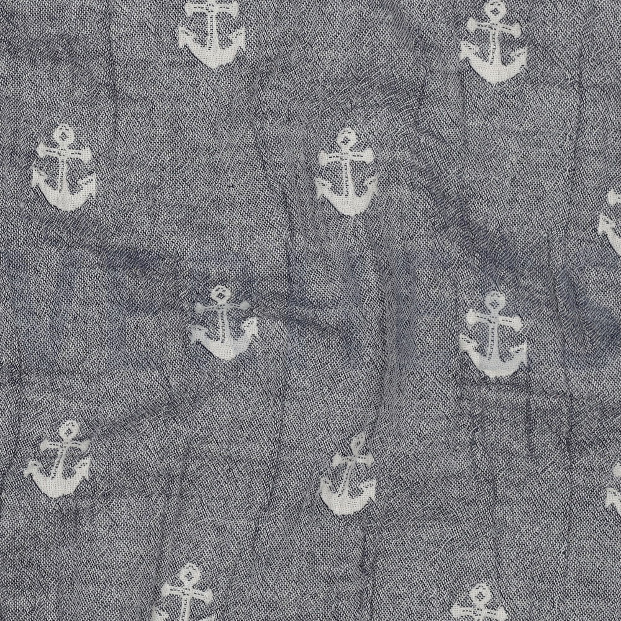 DOUBLE GAUZE JACQUARD ANCHOR 2-SIDED NAVY (high resolution) #2