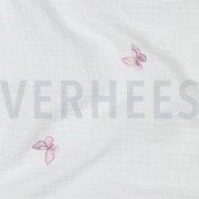 DOUBLE GAUZE EMBROIDERY BUTTERFLY WHITE / PURPLE (thumbnail) #2