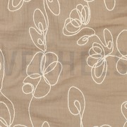 DOUBLE GAUZE EMBROIDERY FLOWERS BEIGE (thumbnail) #2