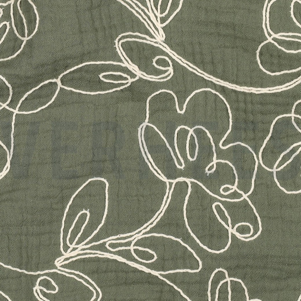 DOUBLE GAUZE EMBROIDERY FLOWERS PICKLE #2